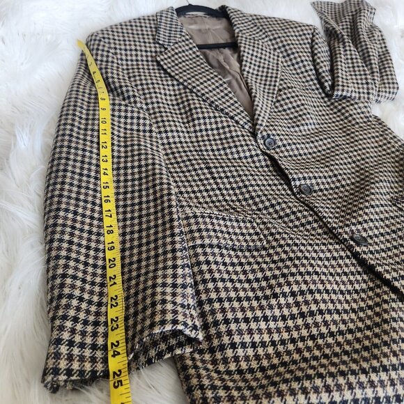 BOSS Blazer Cashmere Wool Sports Coat‎ 42 Plaid Checker Brown Double Vent - Picture 14 of 16